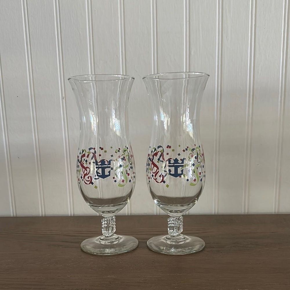 Royal Caribbean Set of Two Tall Glasses Like New